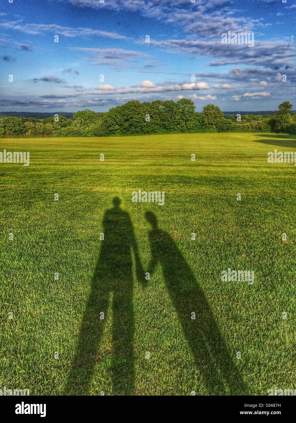 Shadows on field - Smartphone Captured Stock Image