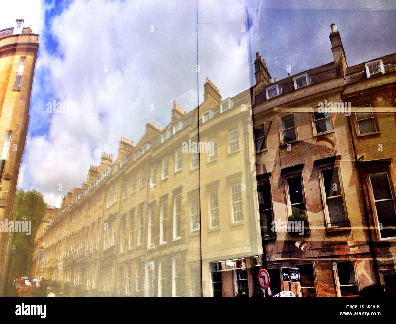 Reflections in Bath window - Smartphone Captured Stock Image