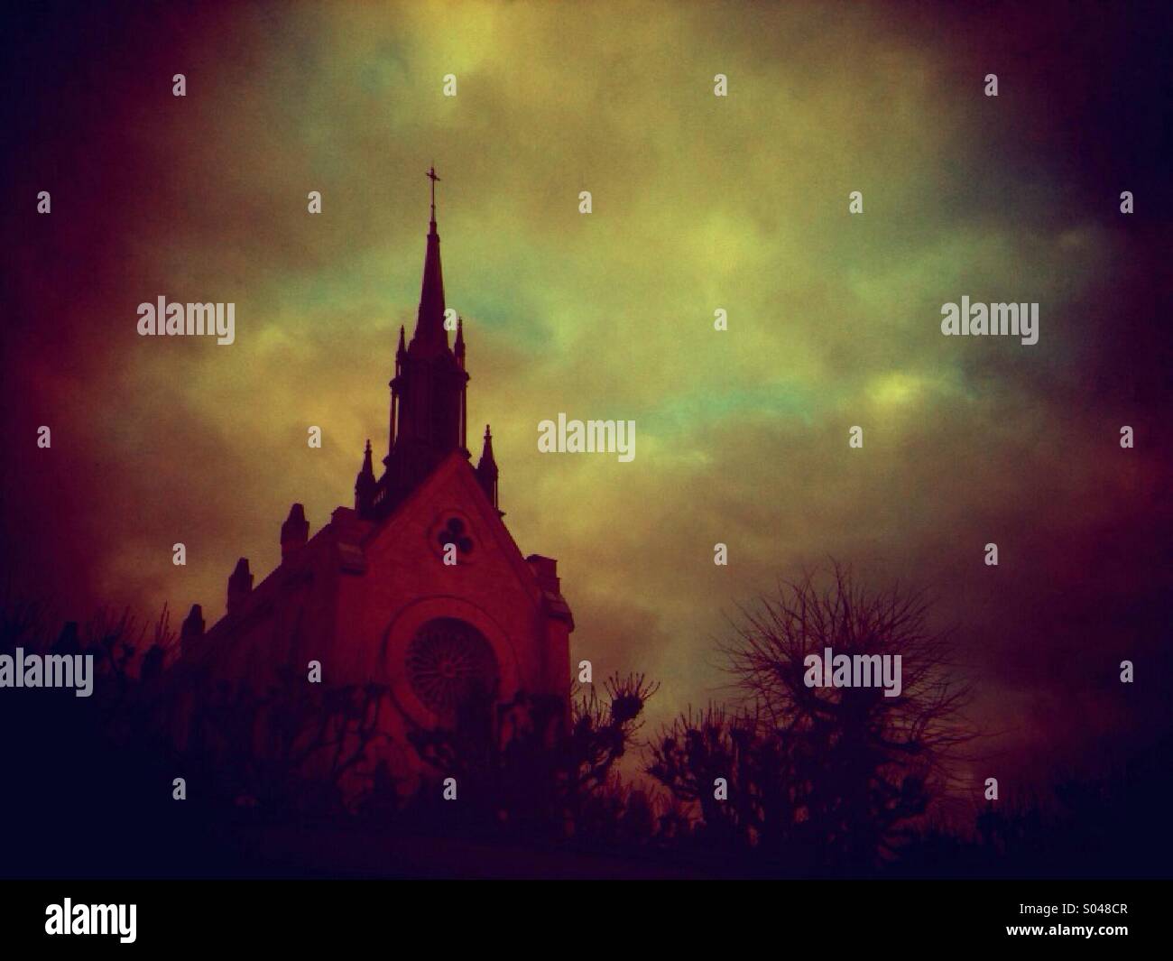 Church in Paris before a storm - Smartphone Captured Stock Image