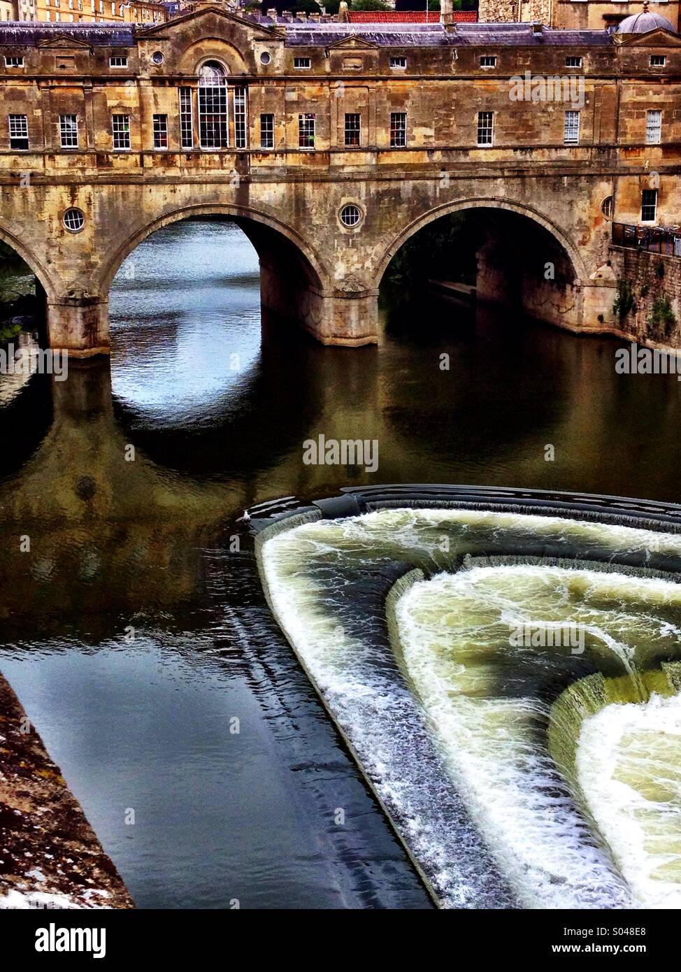 Pulteney Bridge in Bath Somerset England - Smartphone Captured Stock Image