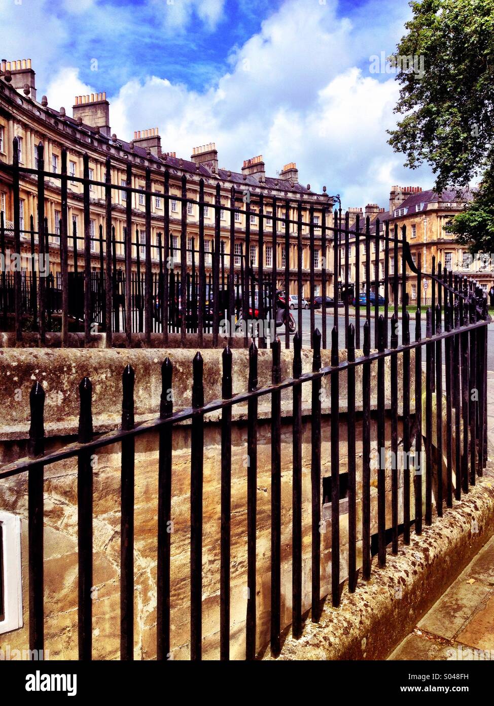 Railings and architecture in Bath Somerset - Smartphone Captured Stock Image