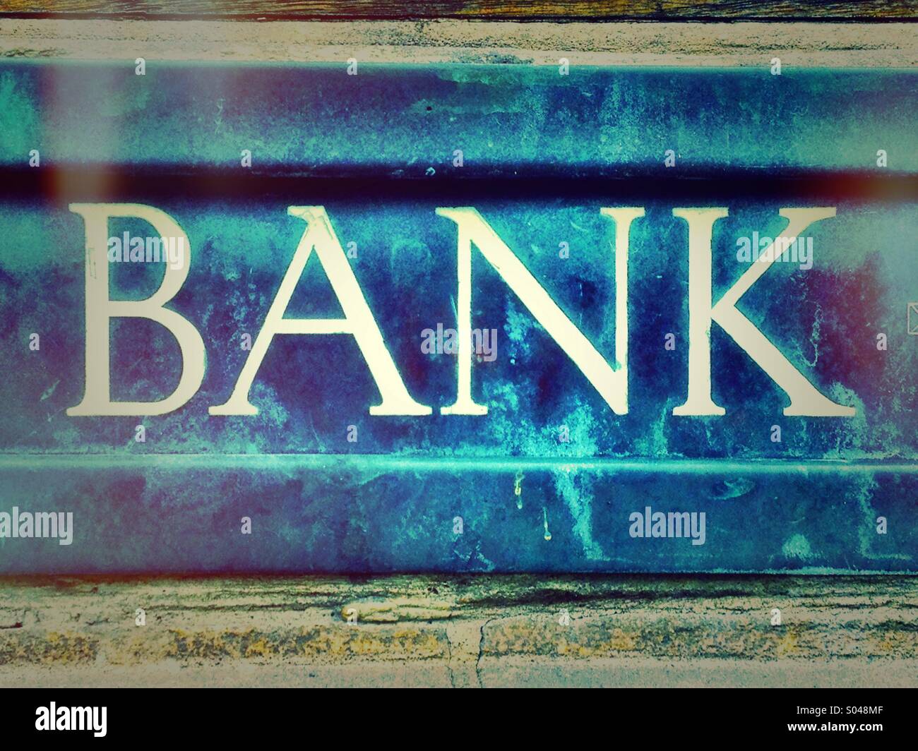 Bank old signage - Smartphone Captured Stock Image