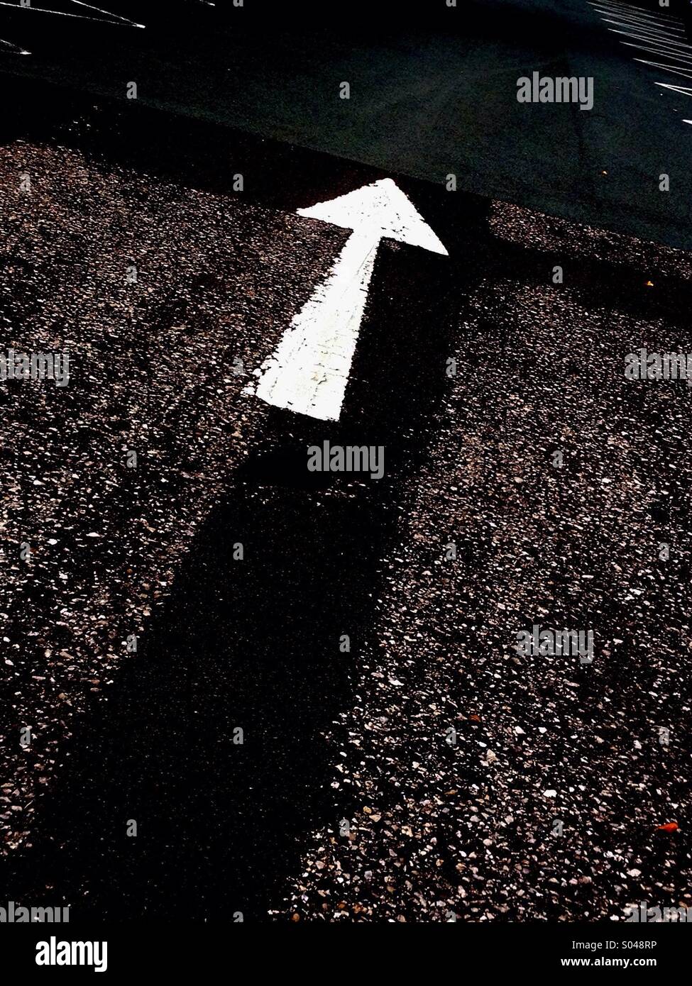 Road Marking Arrow - Smartphone Captured Stock Image