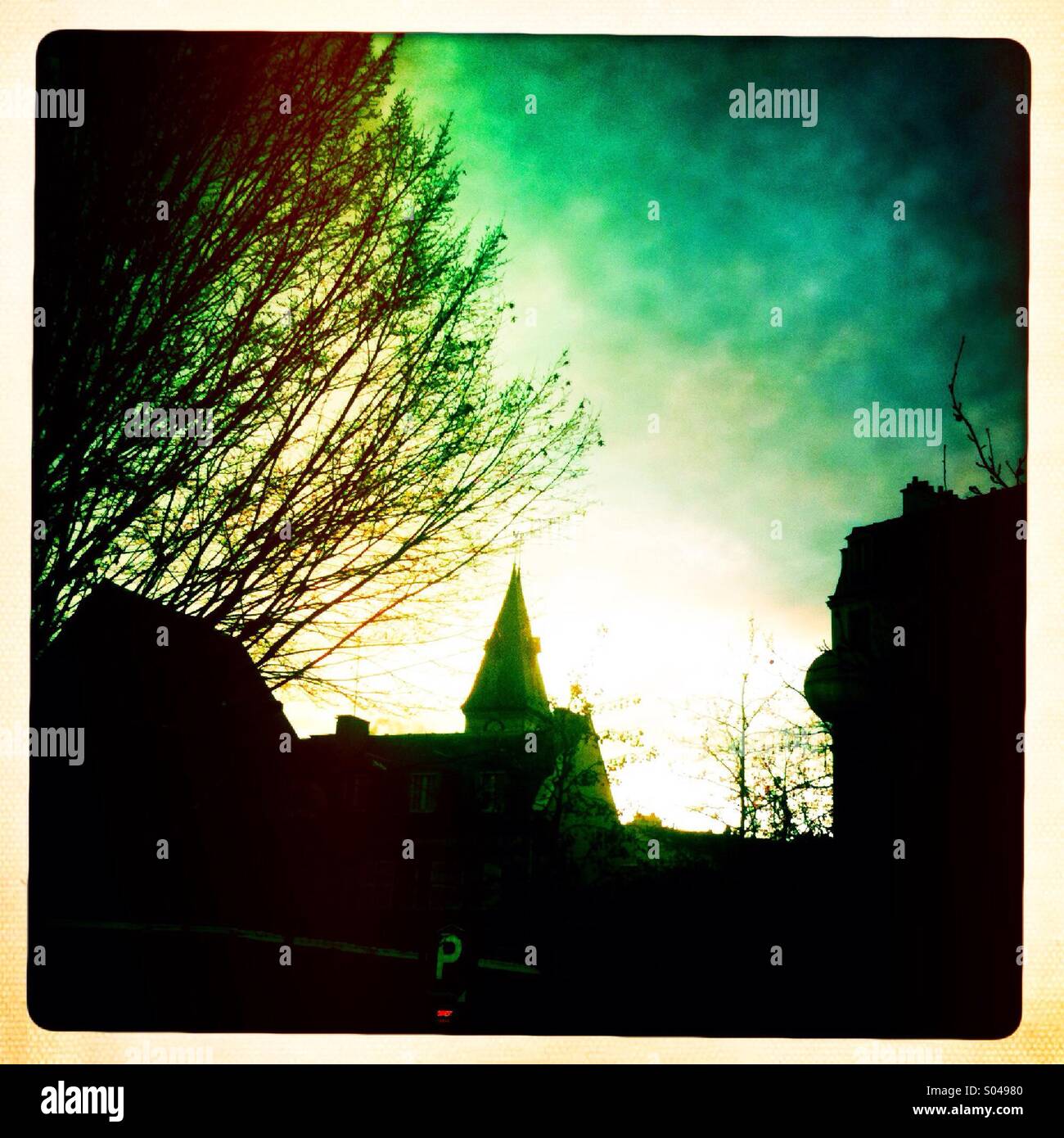 Rooftops of Paris in early morning light - Smartphone Captured Stock Image