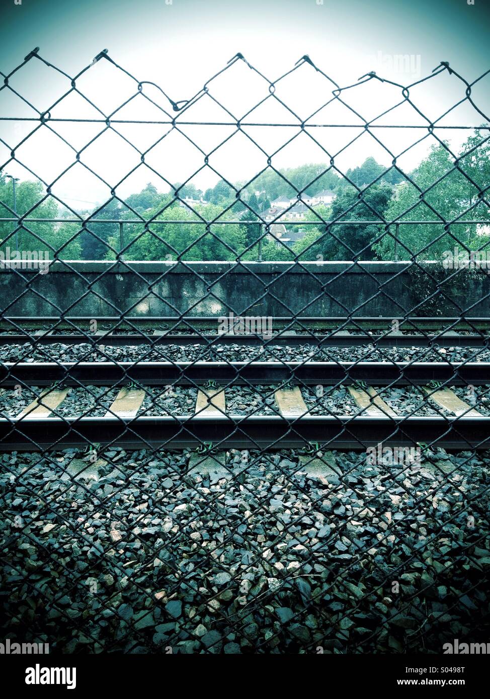 Trackside Fence - Smartphone Captured Stock Image