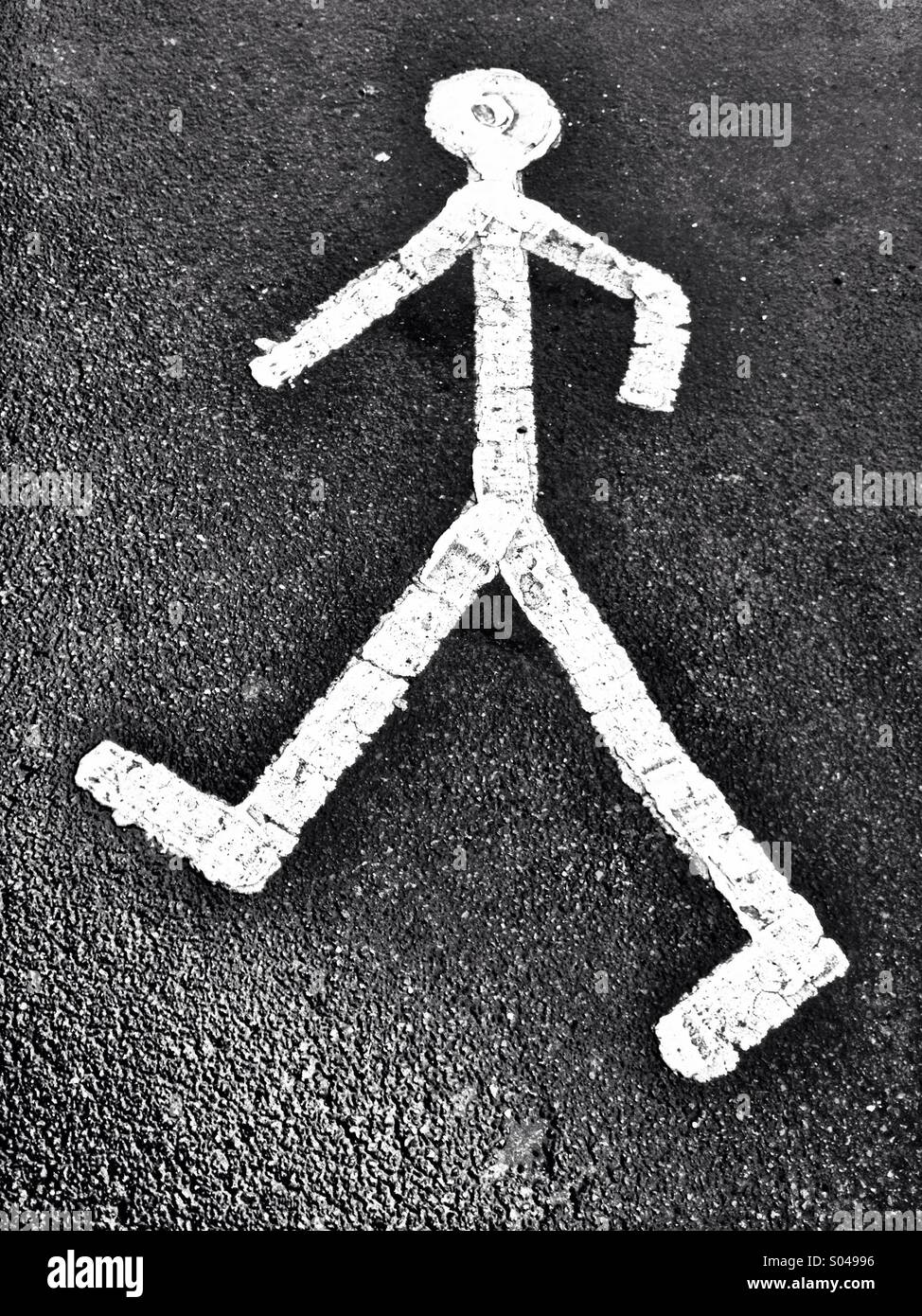 Walking man symbol - Smartphone Captured Stock Image