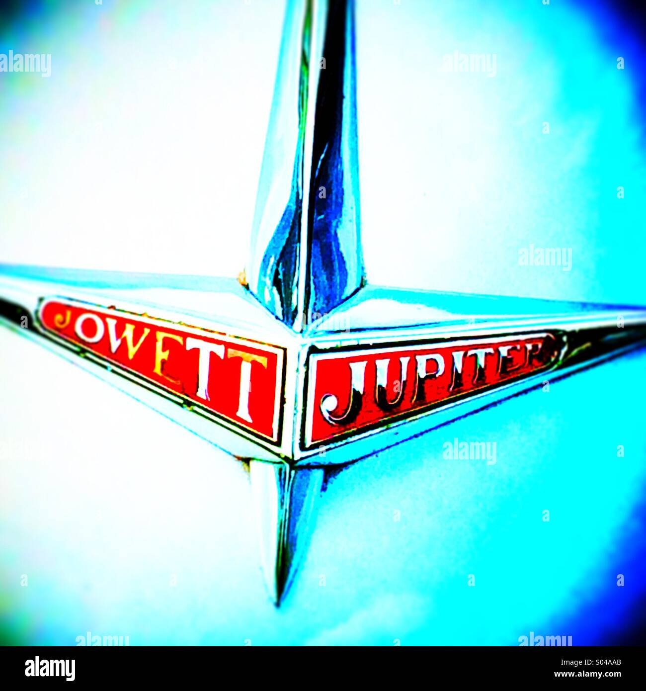 Bonnet ornament of a Jowett Jupiter 1950's sports car - Smartphone Captured Stock Image