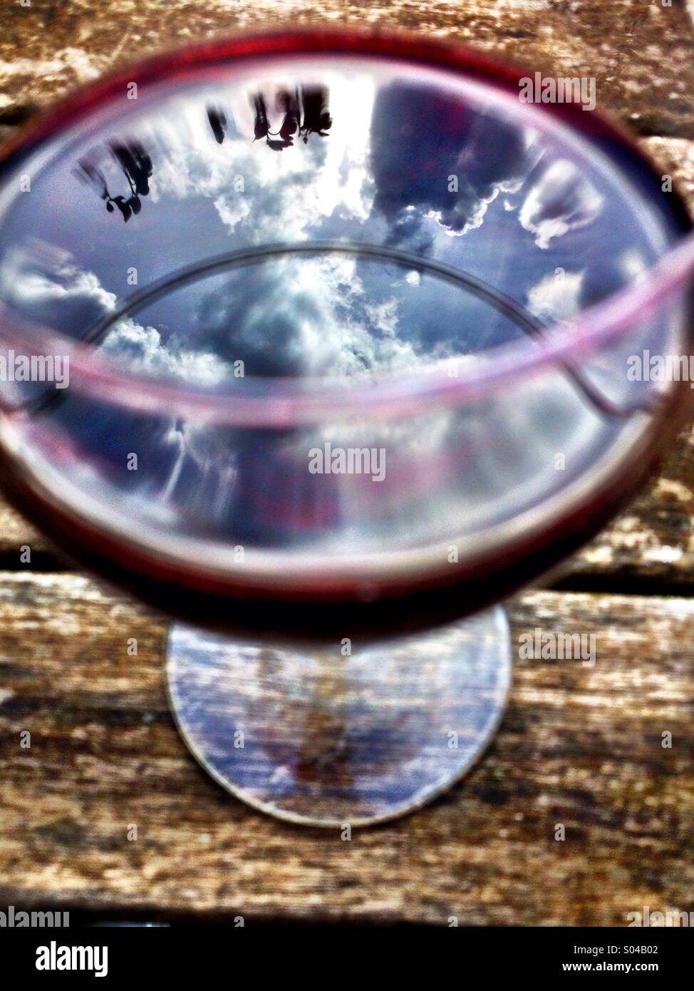 Sky fallen into wine glass - Smartphone Captured Stock Image