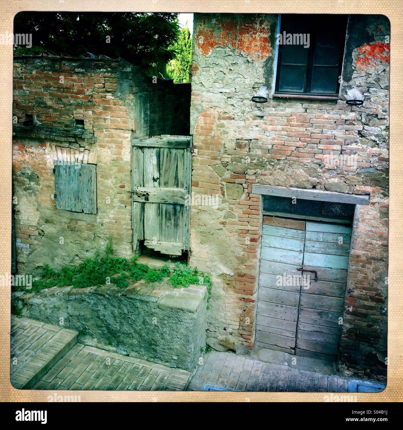 Old houses in a small village in Umbria, Italy - Smartphone Captured Stock Image