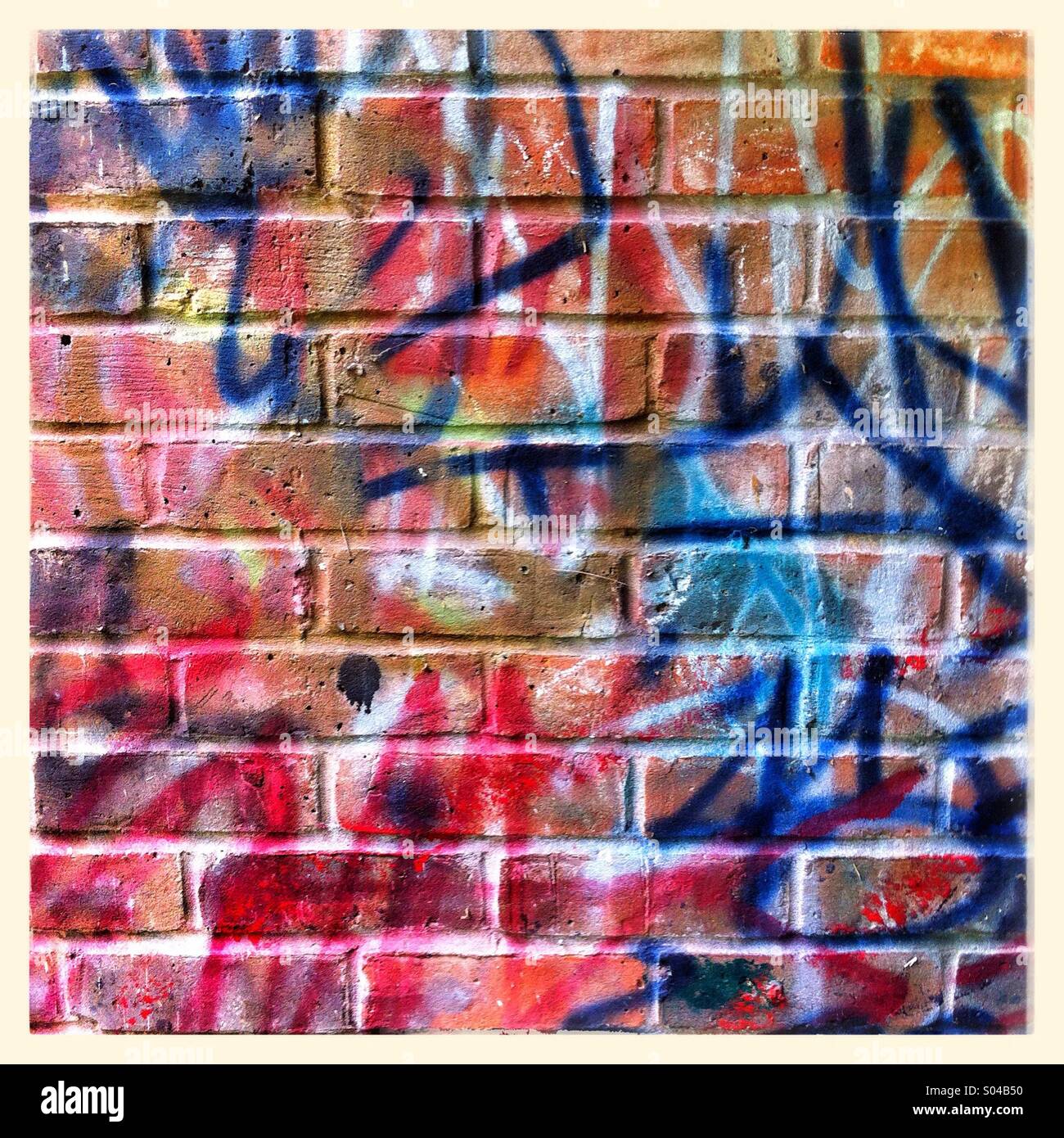 Spray painted graffiti wall - Smartphone Captured Stock Image