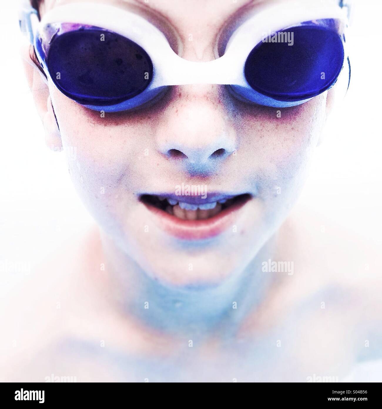 Happy smiling boy with goggles Stock Photo