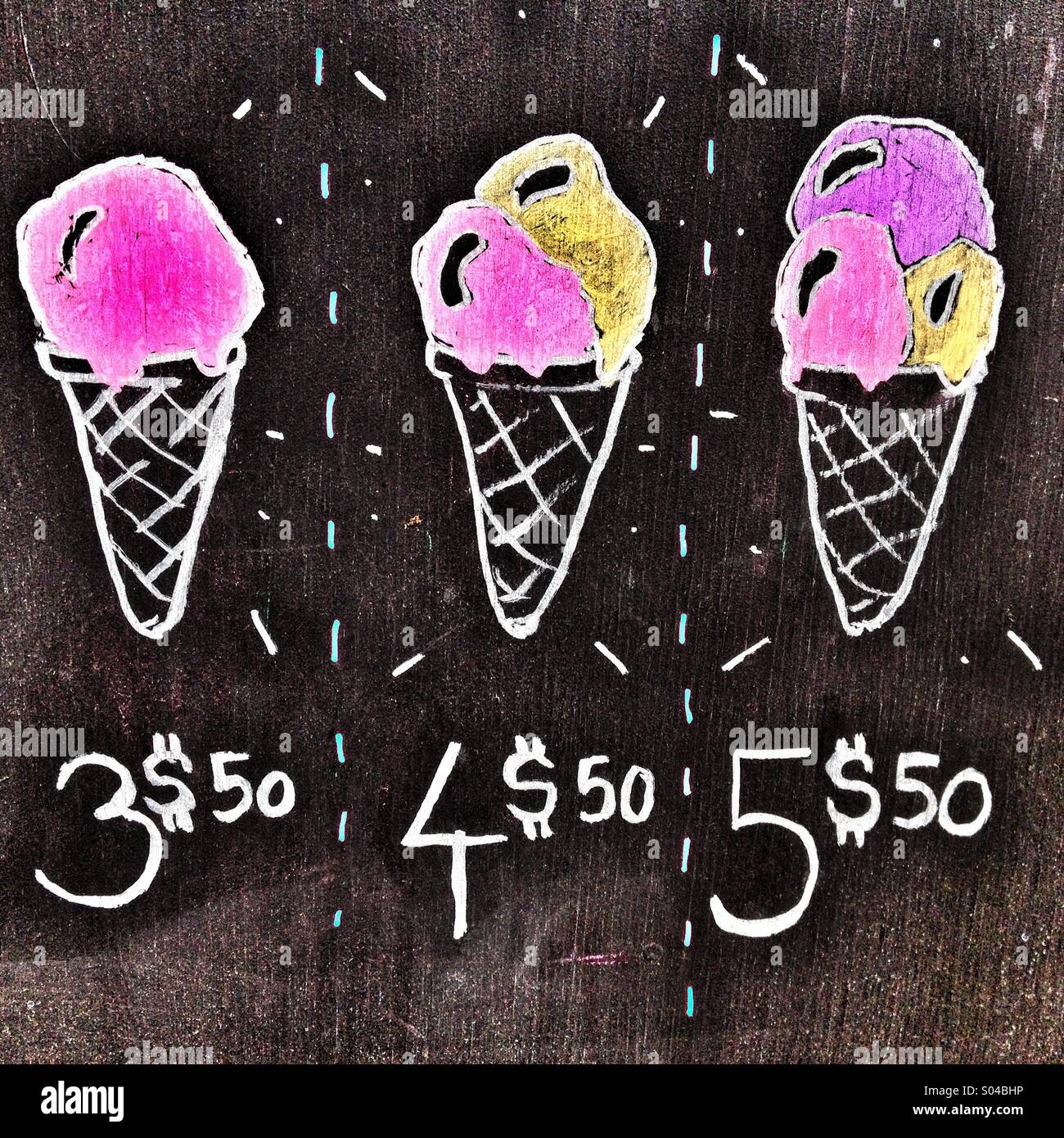 Ice cream prices Stock Photo Alamy