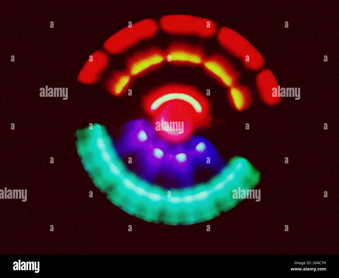Abstract wheel of colored lights - Smartphone Captured Stock Image