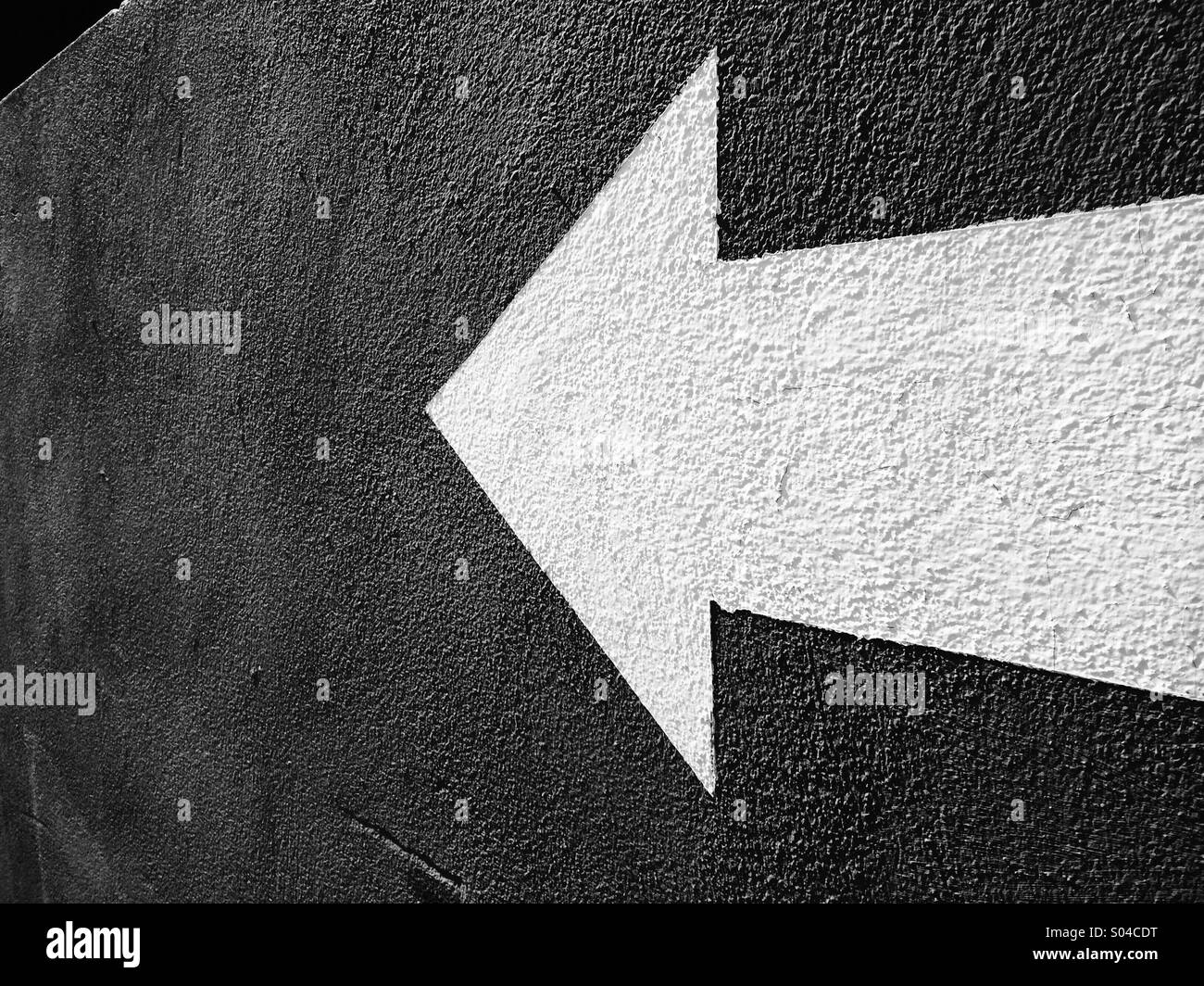 Arrow pointing to the left - Smartphone Captured Stock Image