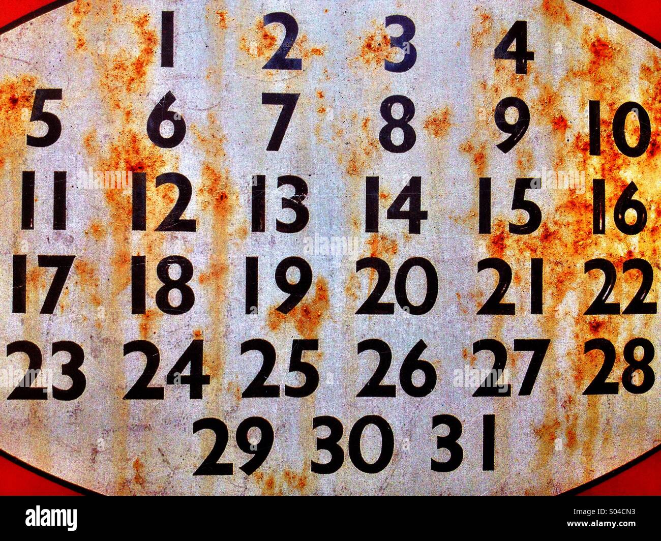 Days of the Month - Smartphone Captured Stock Image