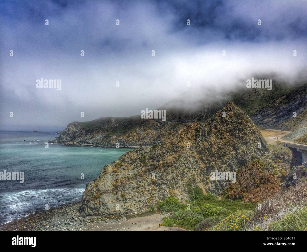 California State Route 1 along Big Sur - Smartphone Captured Stock Image