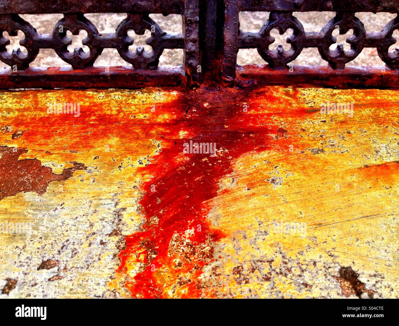 Rusty metal railings - Smartphone Captured Stock Image