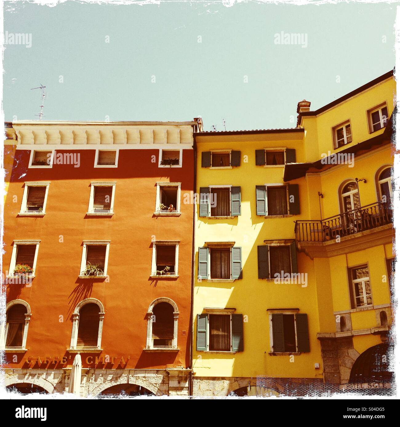 Old buildings in Riva harbour - Smartphone Captured Stock Image