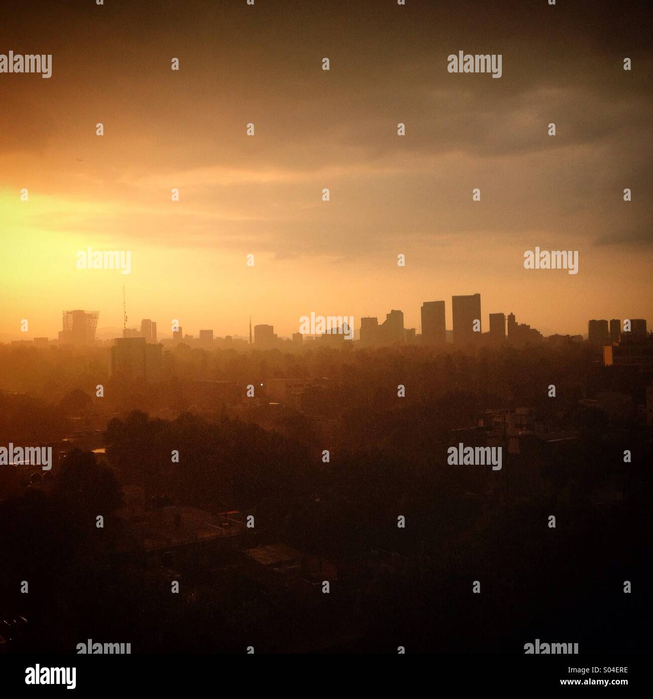 Mexico City at sunset Stock Photo