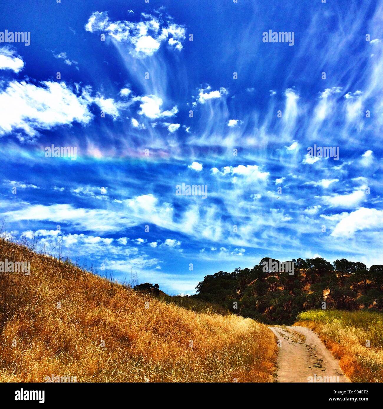 'cloud rainbow' above the foothills to Mount Diablo in Walnut