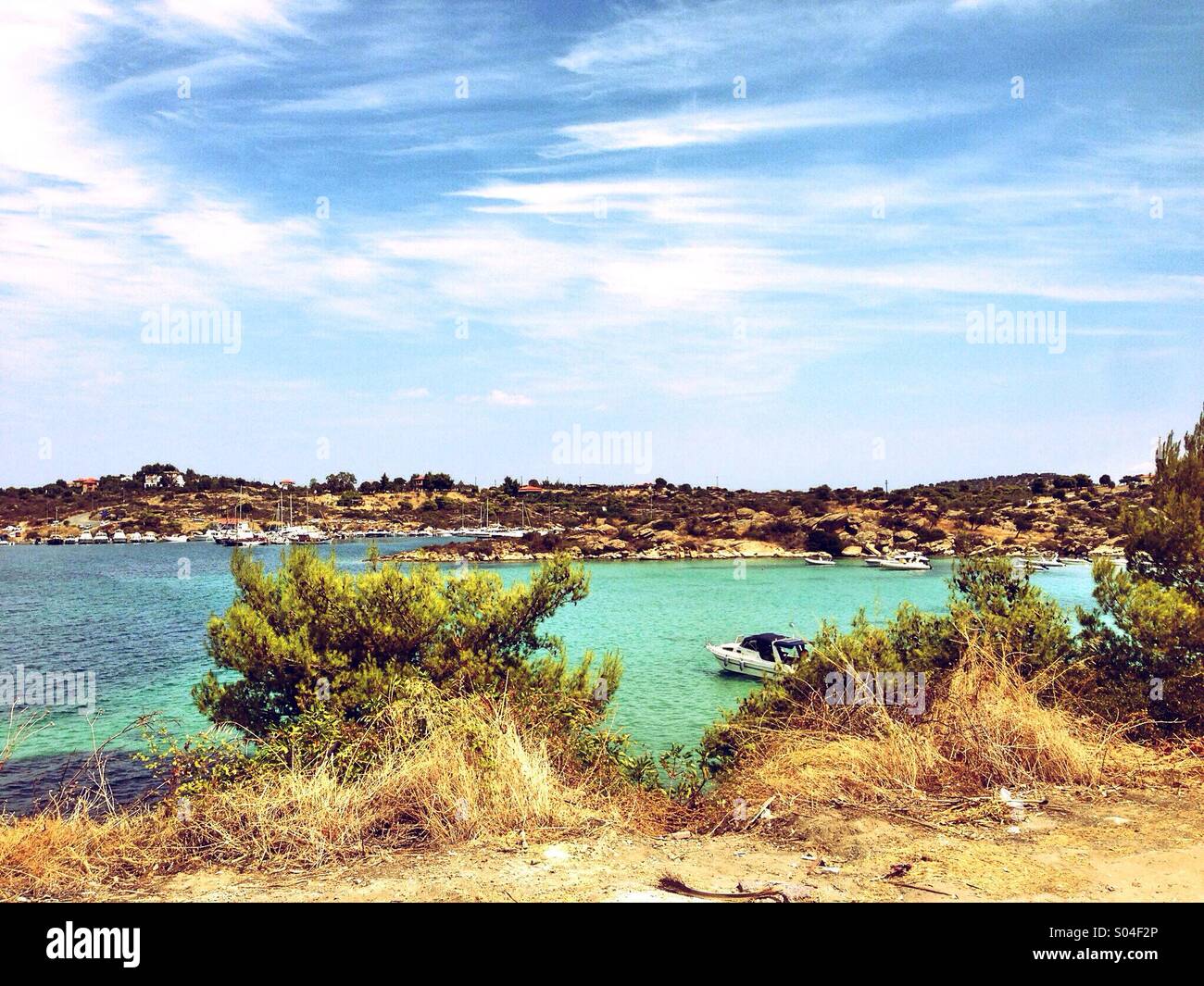 Greek sea, Chalkidiki, Greece - Smartphone Captured Stock Image