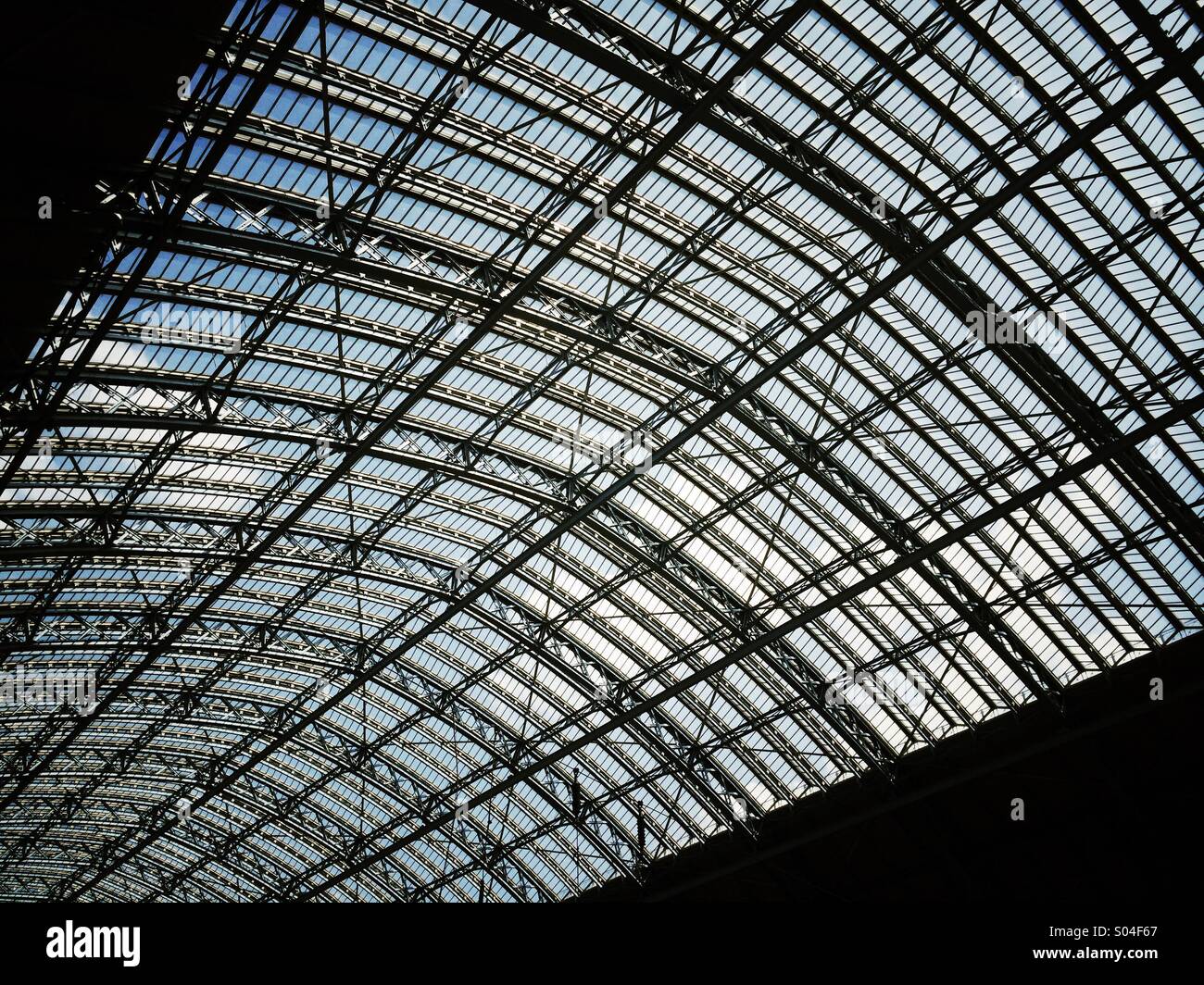 Roof at London St Pancras railway station - Smartphone Captured Stock Image