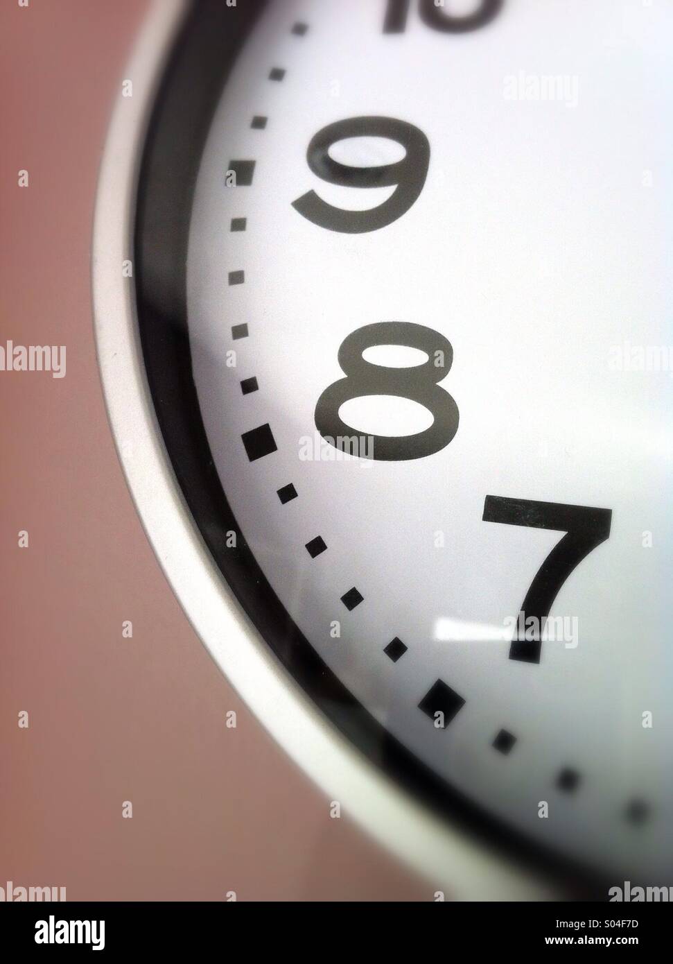 Numbers 7, 8, 9 on clock face Stock Photo
