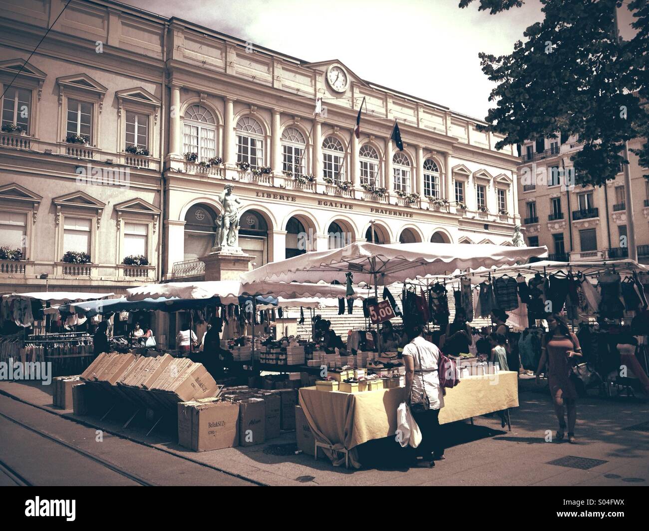 Saint-Etienne, street shopping - Smartphone Captured Stock Image