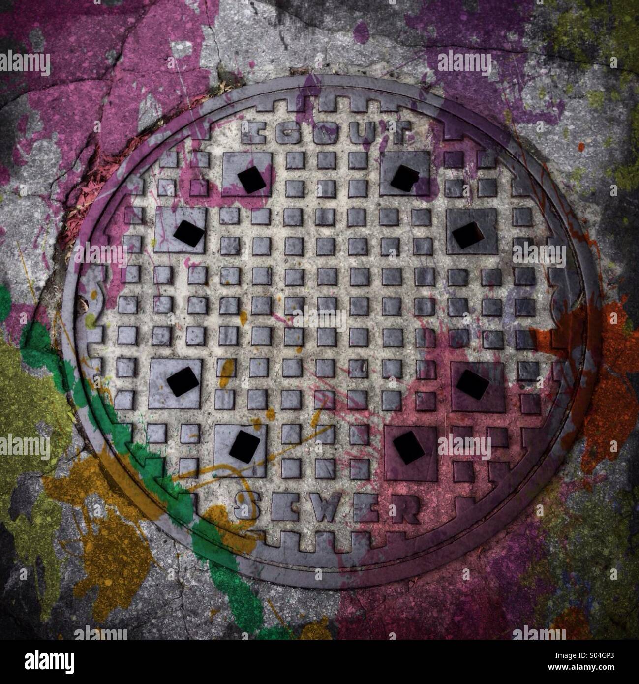 Sewer drain cover Stock Photo Alamy
