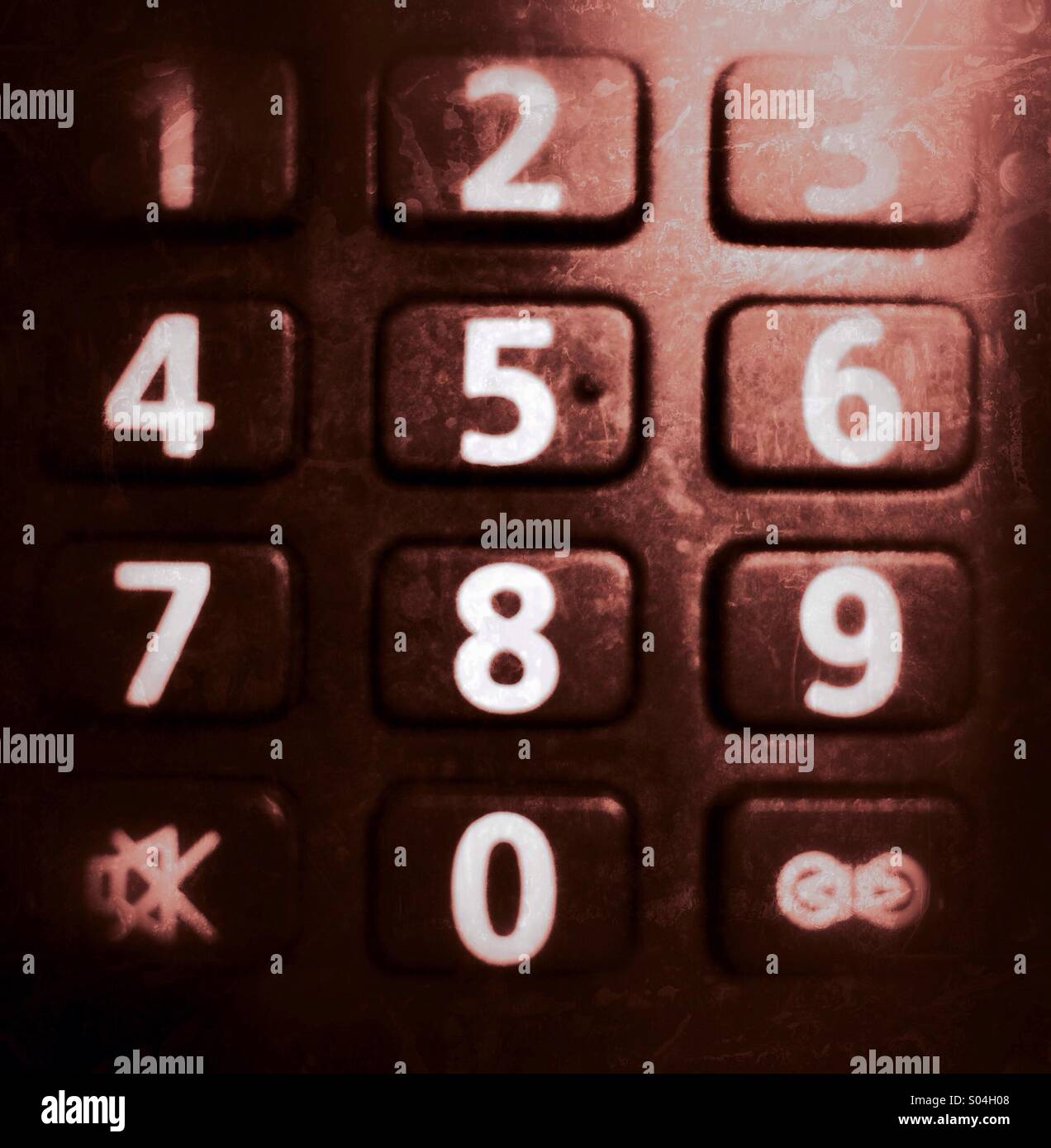 Numbers on TV remote control Stock Photo