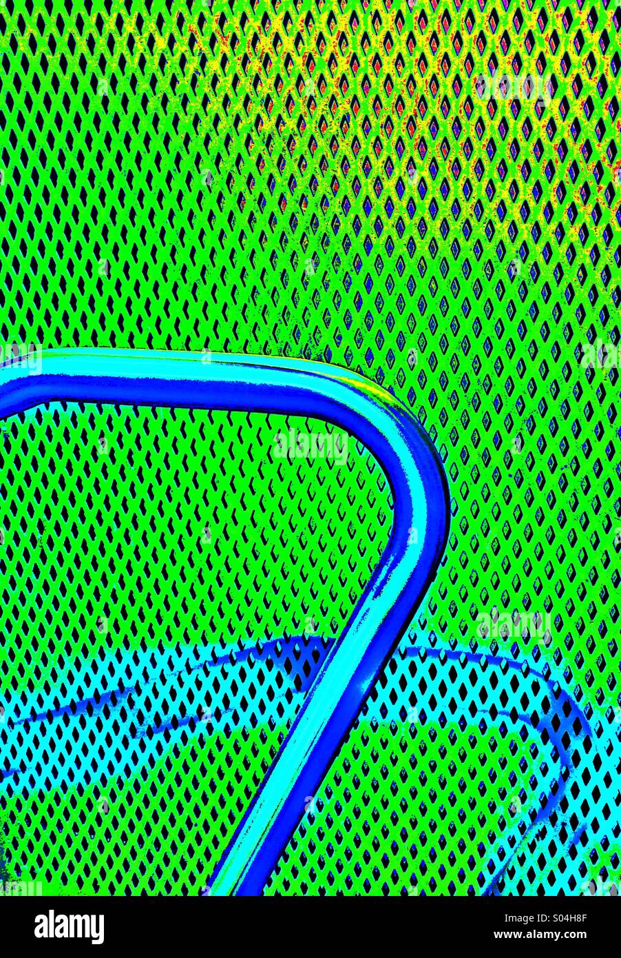 Modern architecture with handrail and textured wall - Smartphone Captured Stock Image