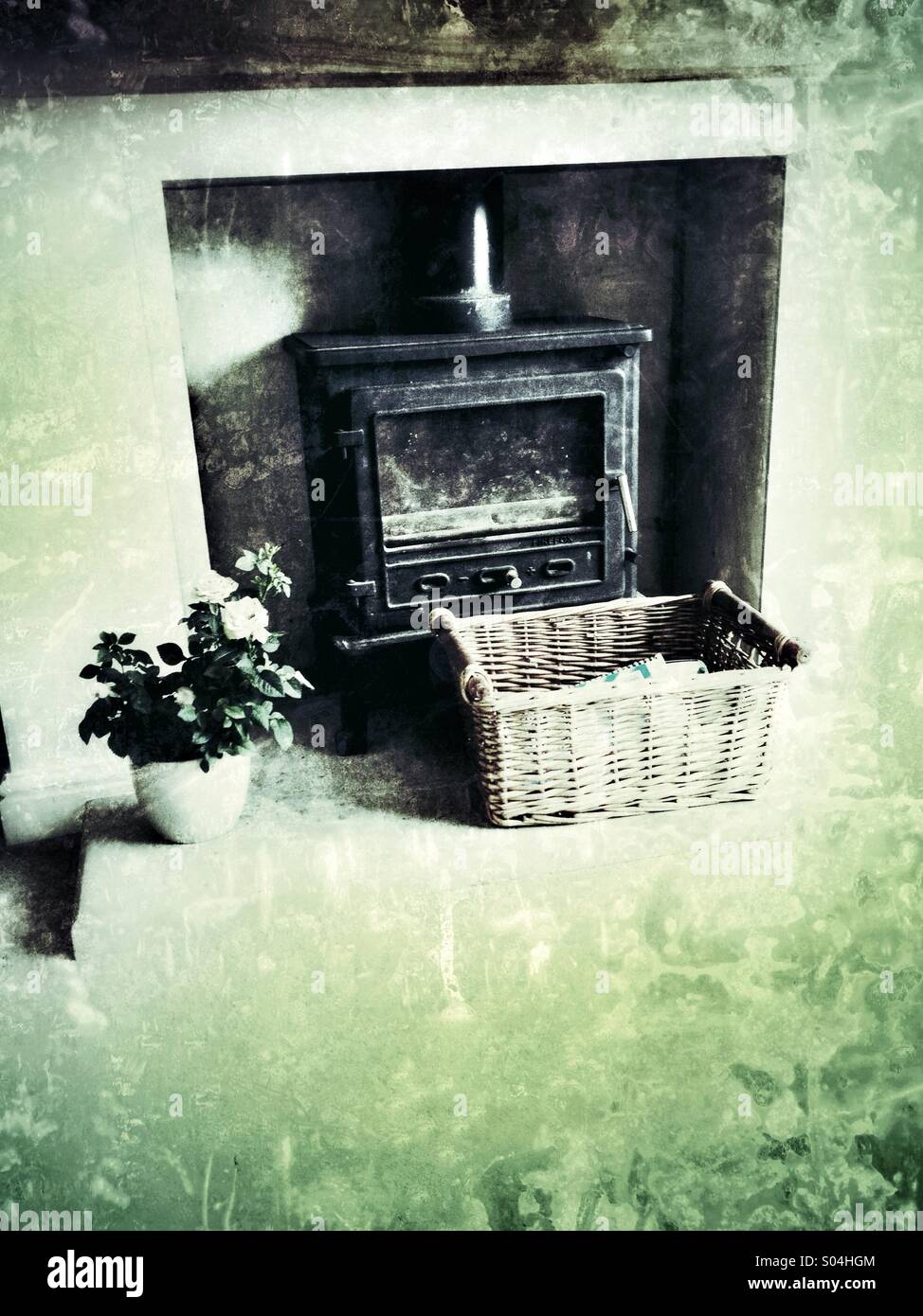 Wood burning stove - Smartphone Captured Stock Image