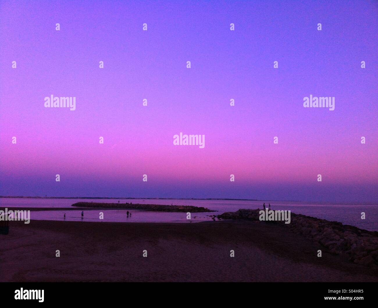 Ultraviolet sunset, Mediterranean sea, France - Smartphone Captured Stock Image