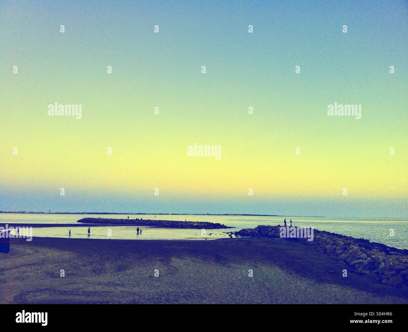 Colourful sunset, Mediterranean sea, France - Smartphone Captured Stock Image