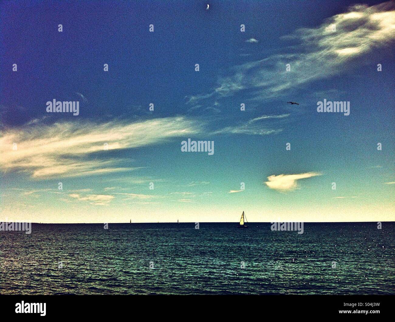 Freedom and chilling, Mediterranean sea, France,Europe - Smartphone Captured Stock Image