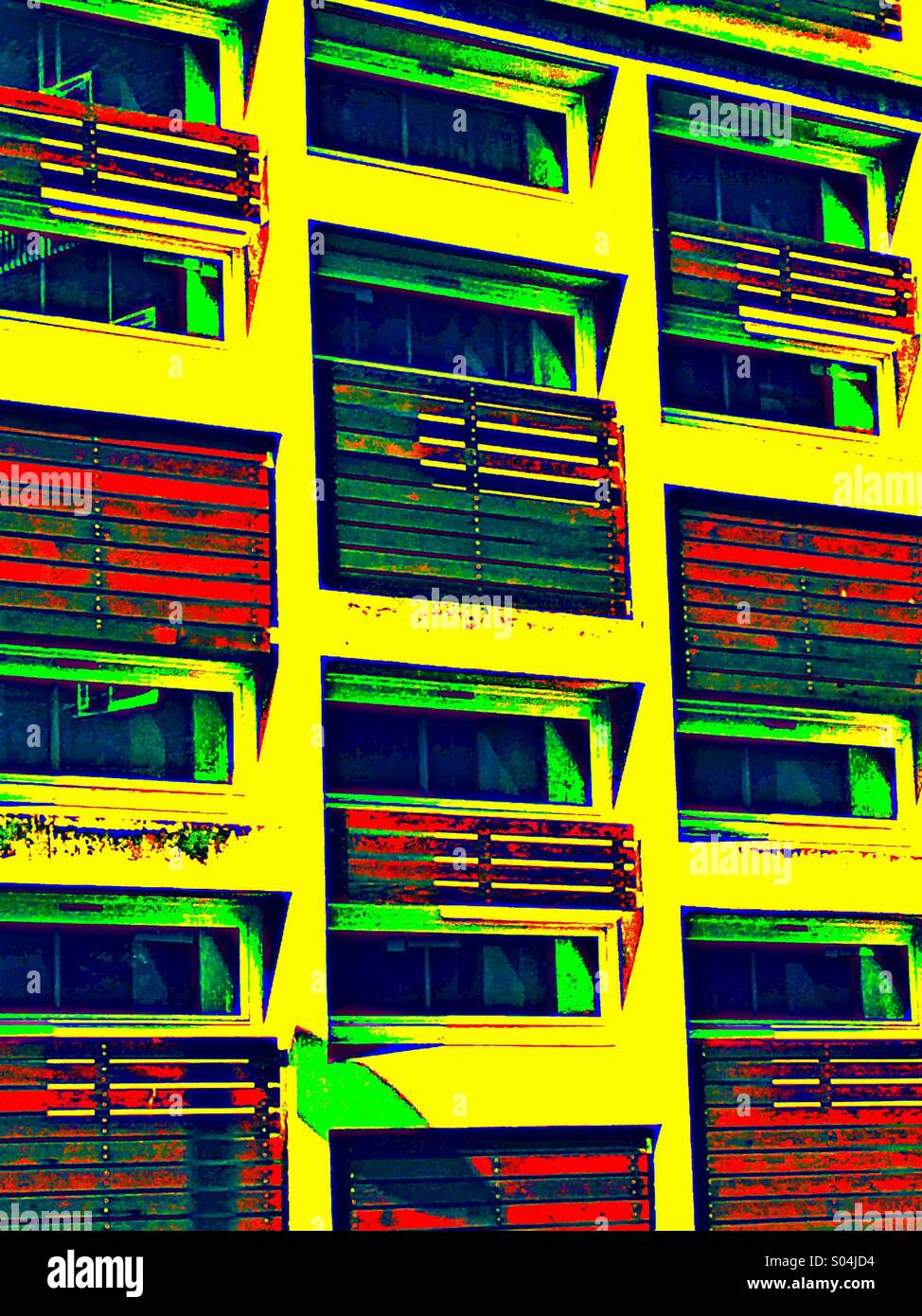 Abstract retro apartments - Smartphone Captured Stock Image