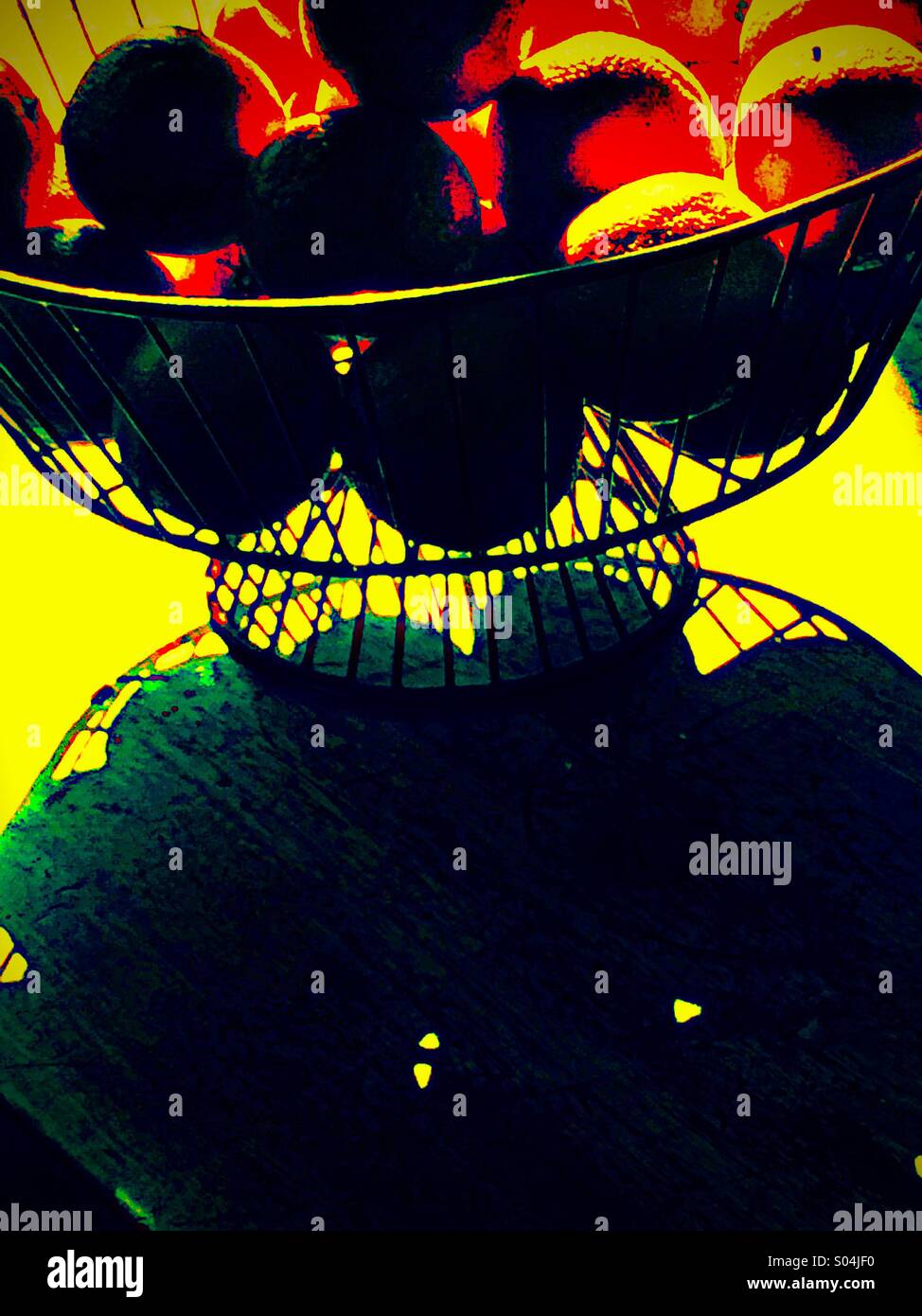 Basket of oranges and shadow - Smartphone Captured Stock Image