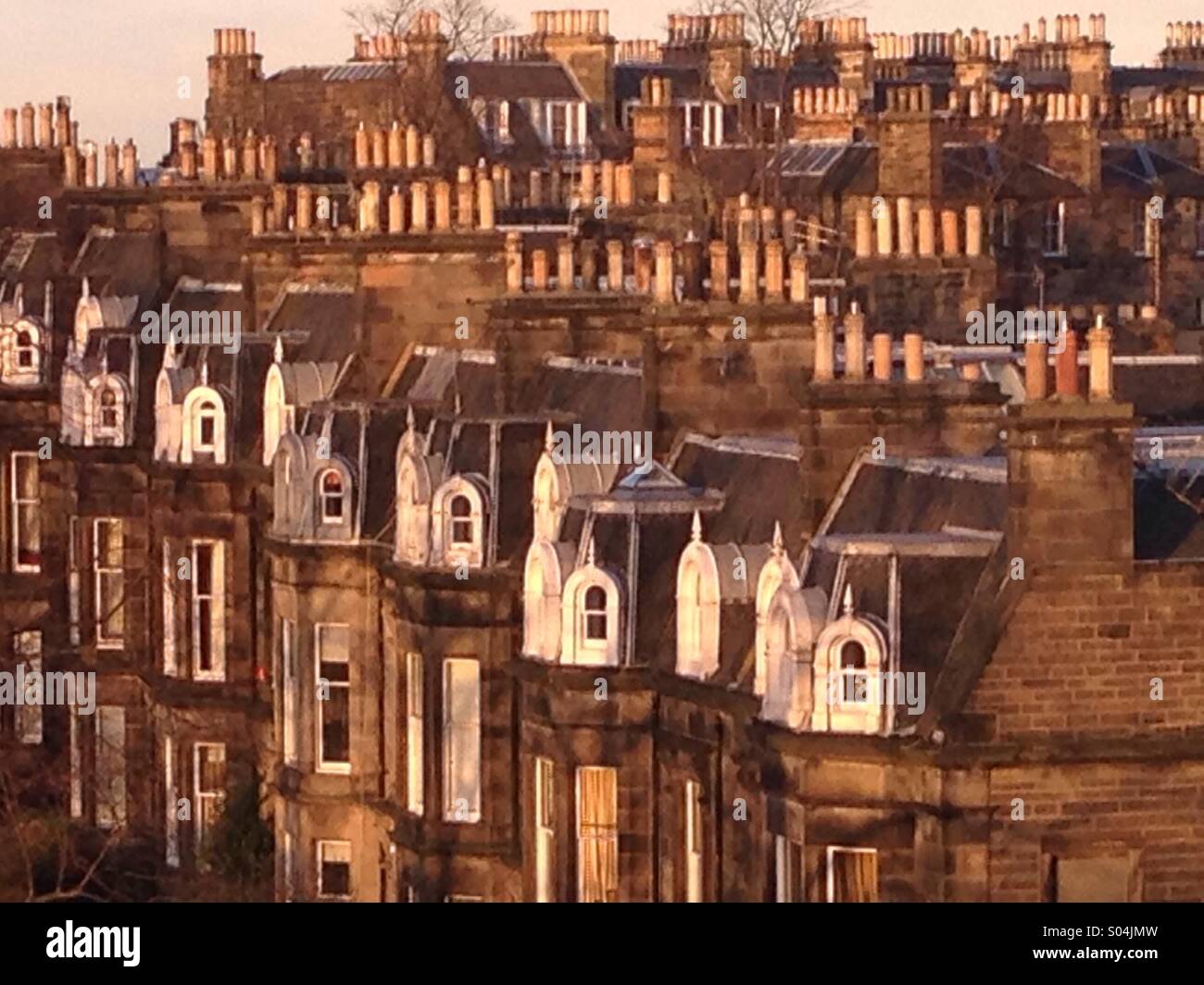 Edinburgh tenements, Haymarket Stock Photo