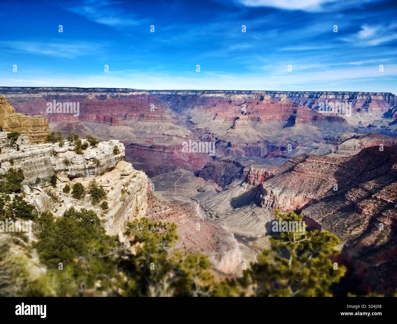 Grand Canyon on a clear early morning of winter -no snow - Smartphone Captured Stock Image