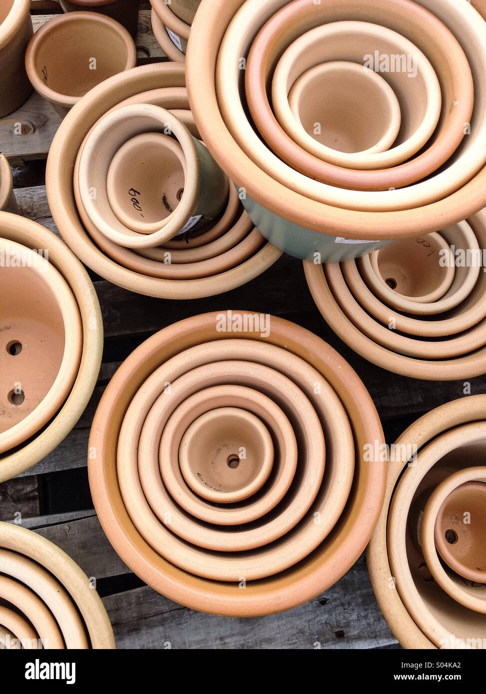 Brown pots - Smartphone Captured Stock Image