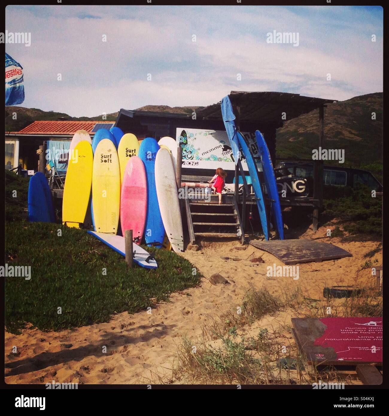 Surf school in Algarve Portugal Stock Photo Alamy