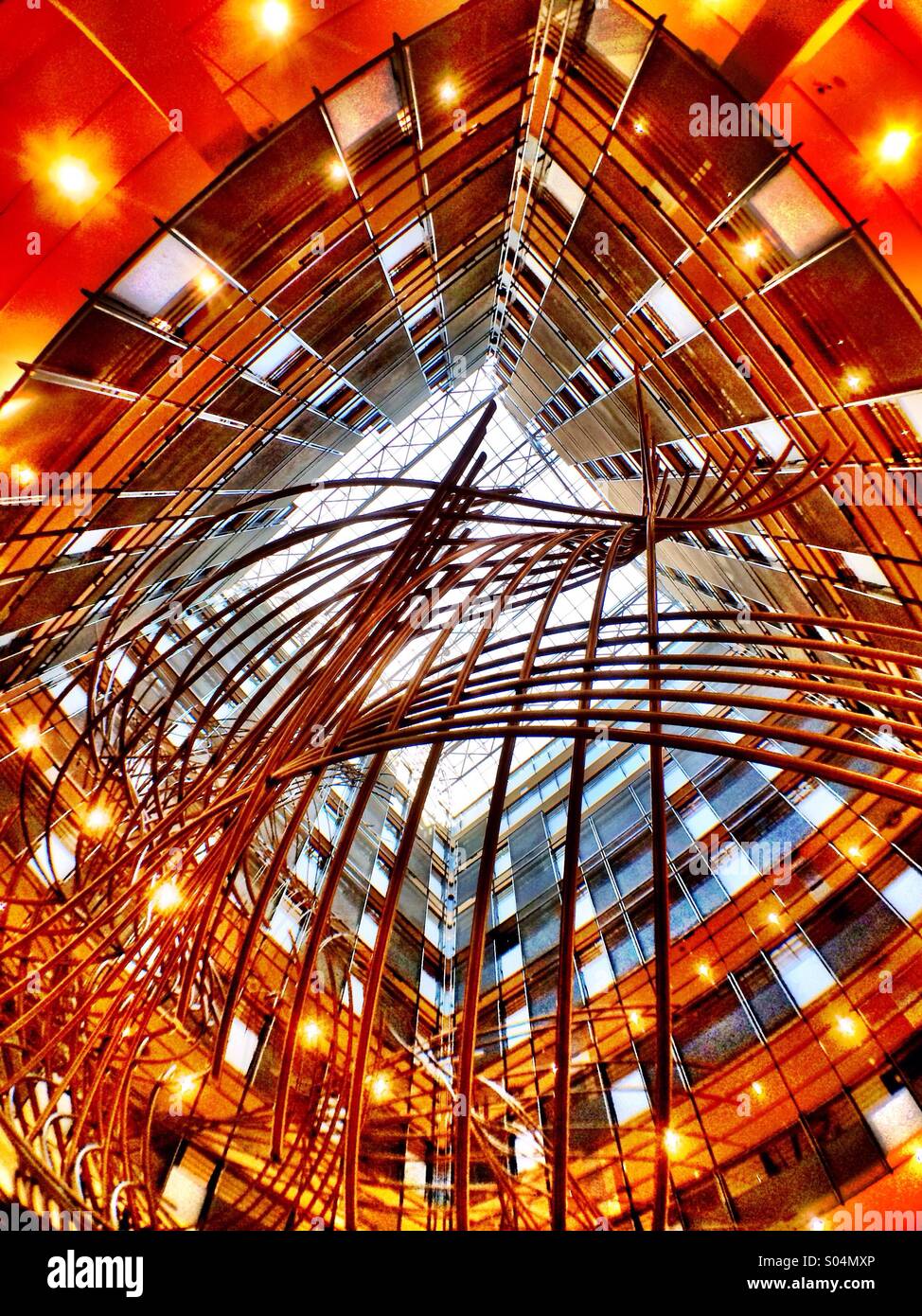 European Parliament building, Brussels- central atrium - Smartphone Captured Stock Image