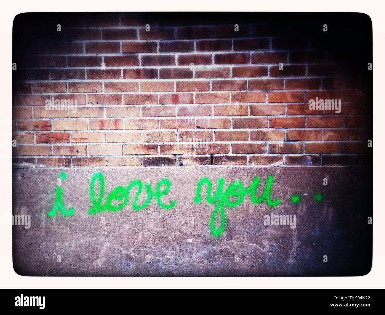 Love on a wall - Smartphone Captured Stock Image