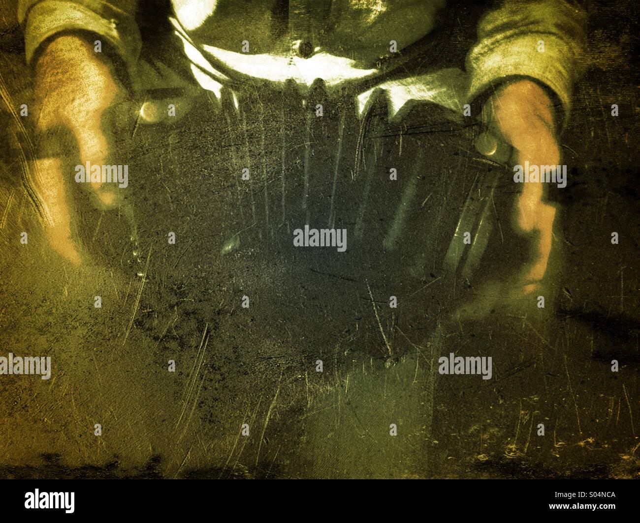 Concertina player - Smartphone Captured Stock Image