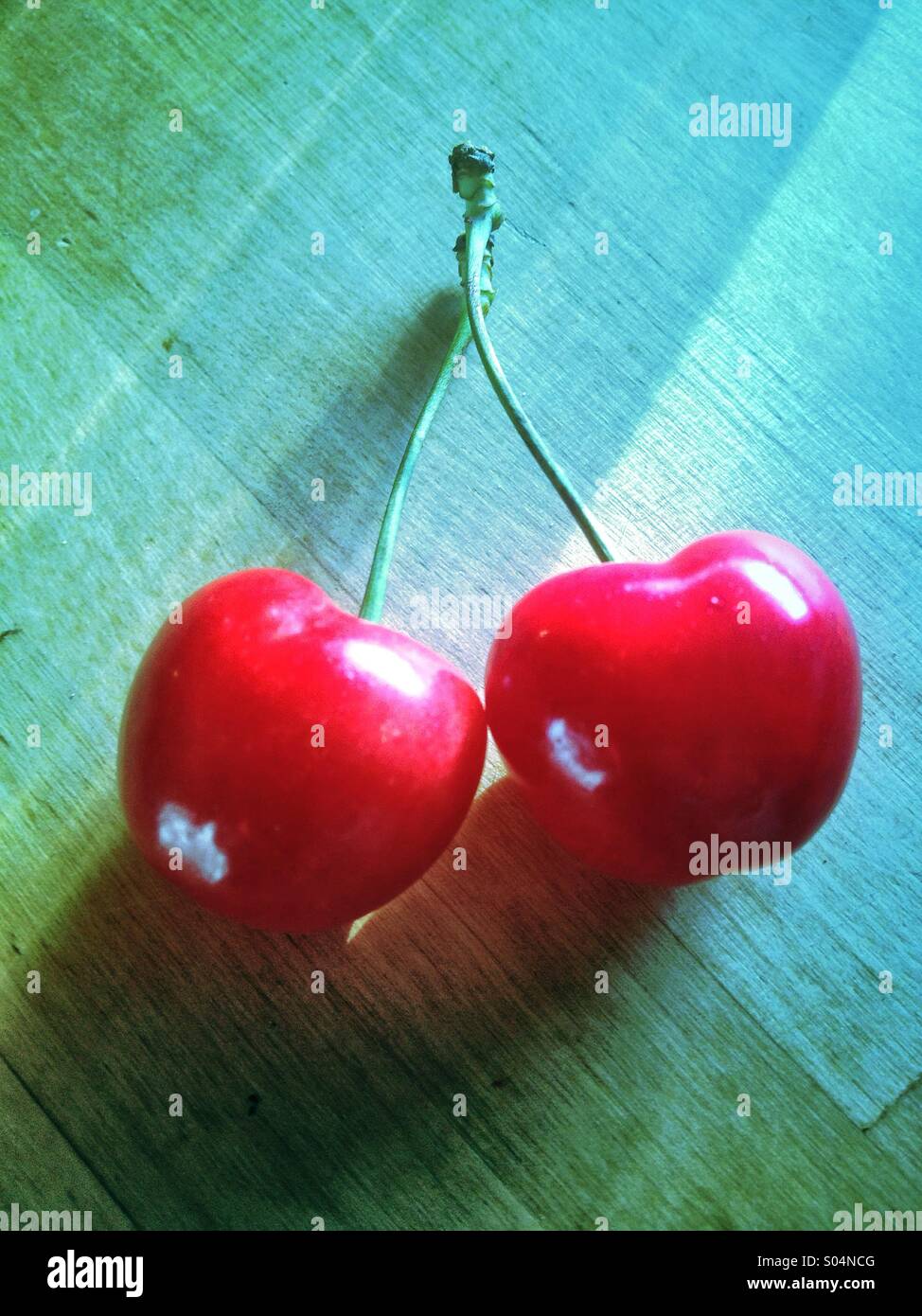 Two sweet cherries Stock Photo