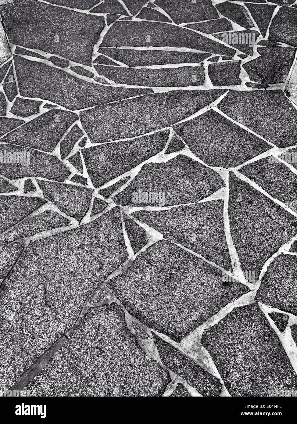 Fractured done mosaic in b/w - Smartphone Captured Stock Image