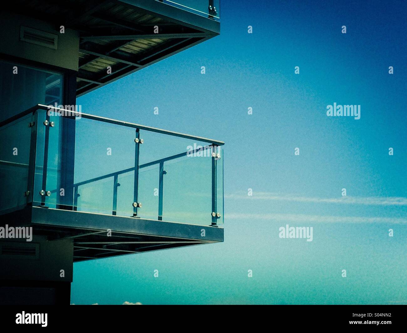 Balcony against blue sky - Smartphone Captured Stock Image