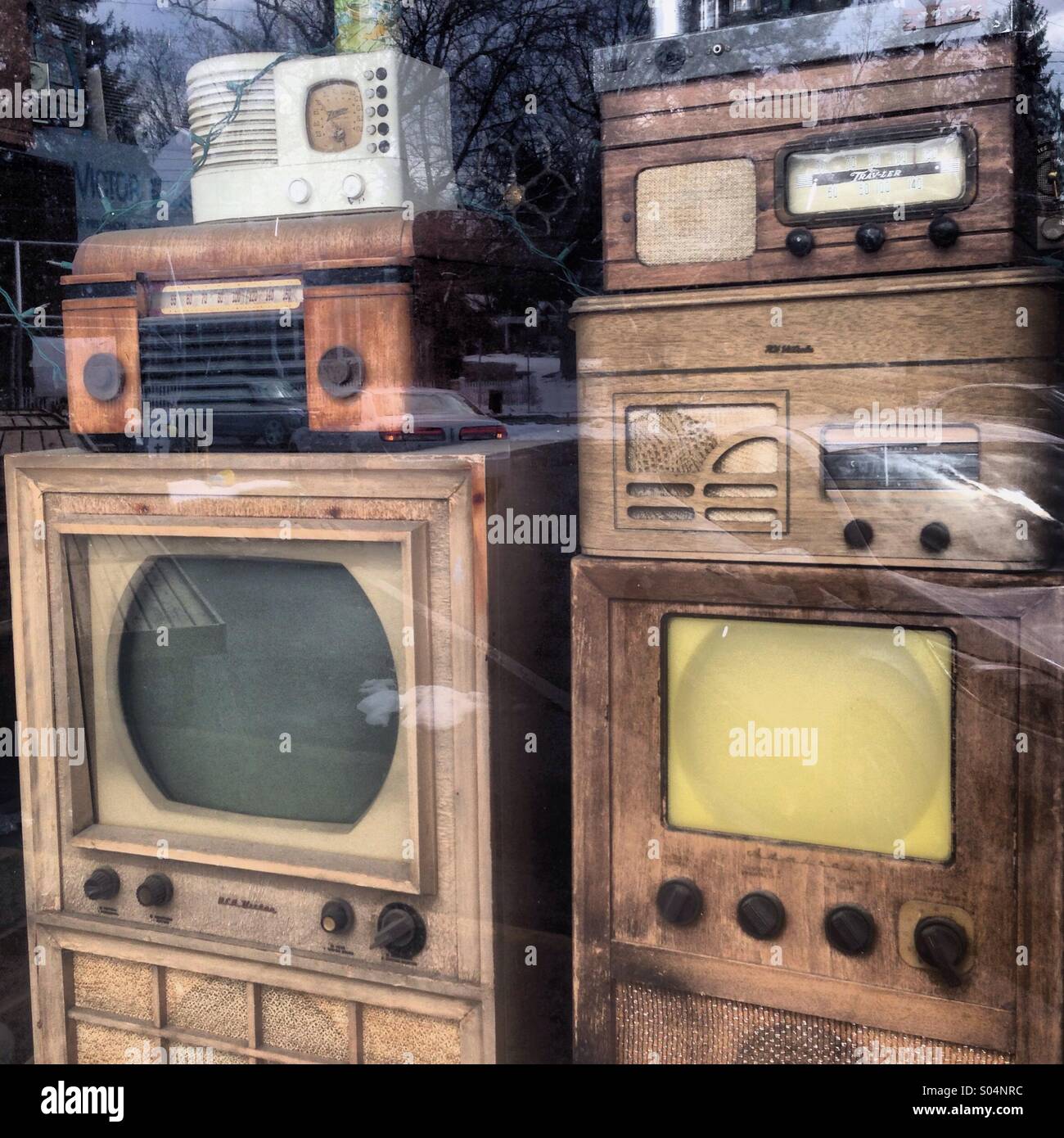 Vintage TV's Stock Photo