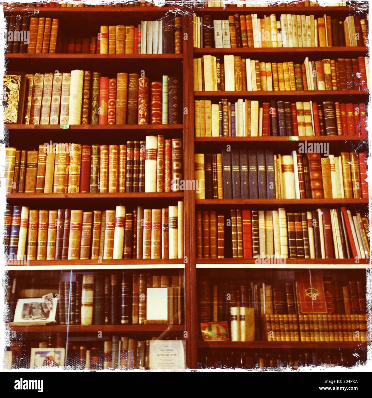 Vintage book shop shelf - Smartphone Captured Stock Image