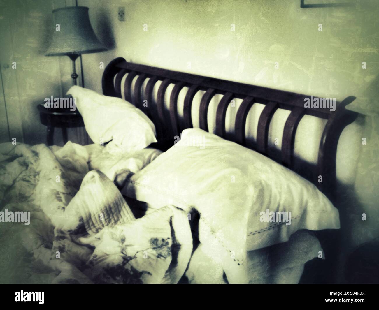 Rumpled bed - Smartphone Captured Stock Image